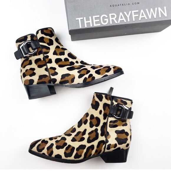 NEW Aquatalia leopard print calf hair‎ boots women’s size 6 - Picture 1 of 7